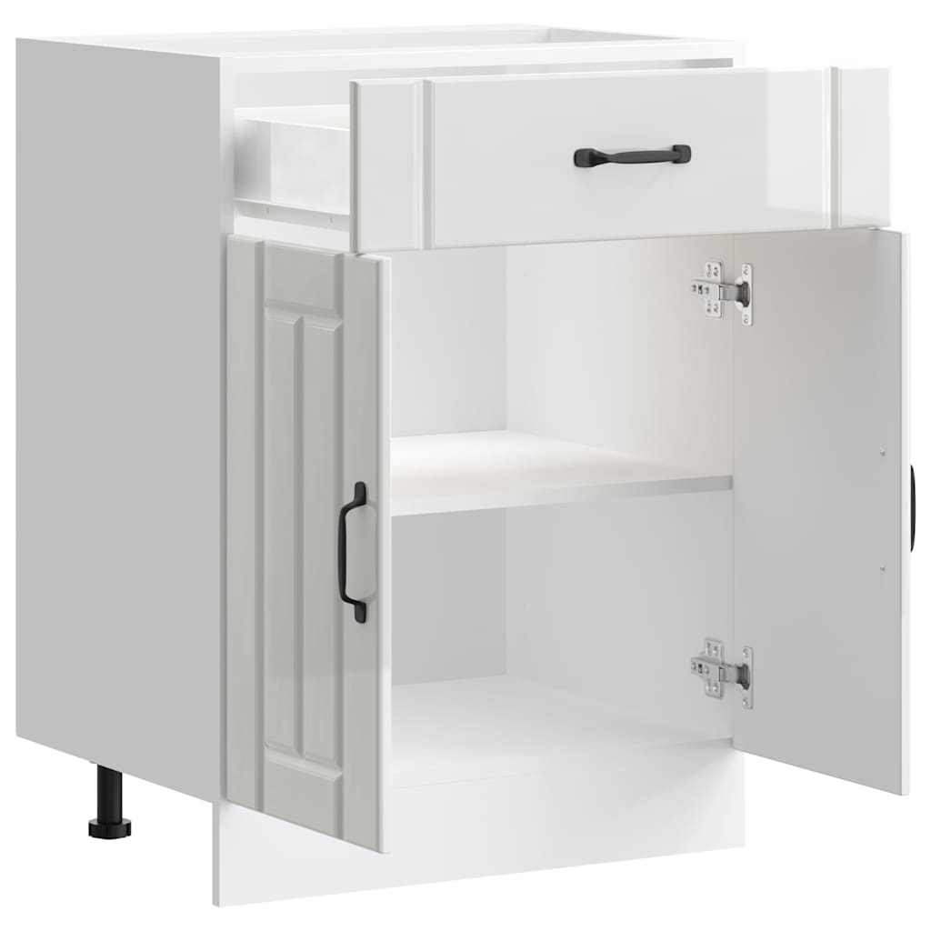 Base da Cucina Lucca Bianco Lucido in Legno Multistrato