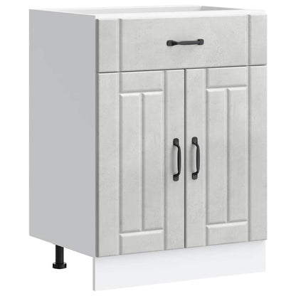 Base da Cucina Lucca Grigio Cemento in Legno Multistrato - homemem39