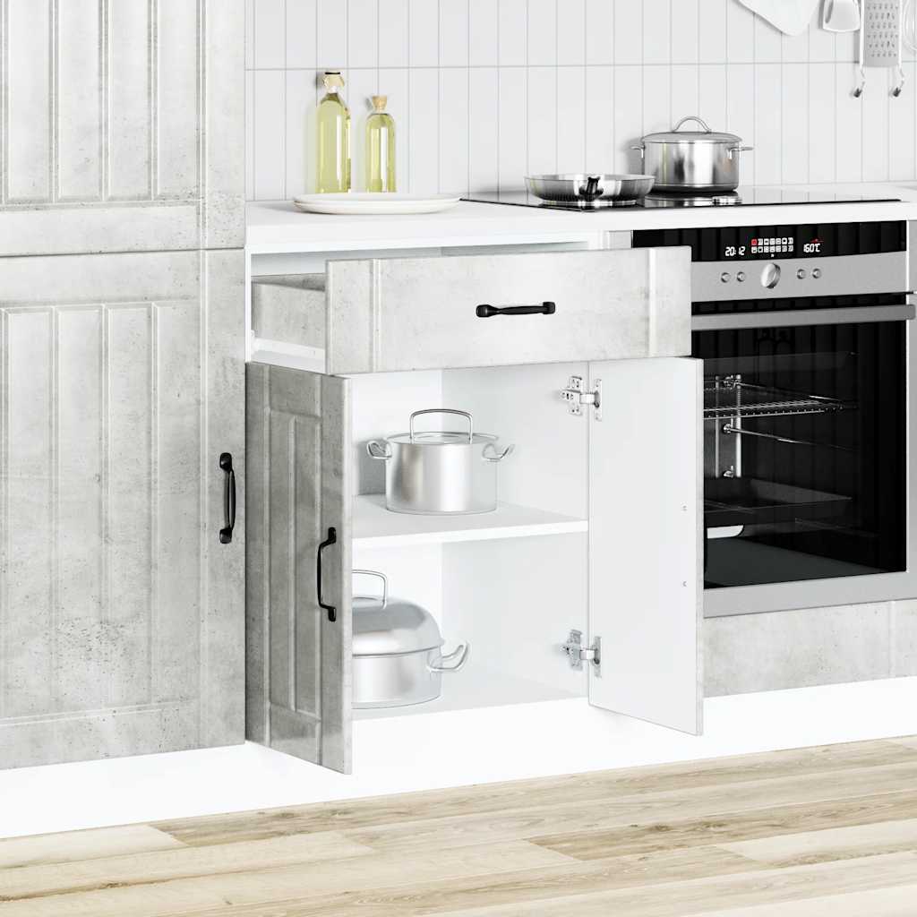 Base da Cucina Lucca Grigio Cemento in Legno Multistrato - homemem39