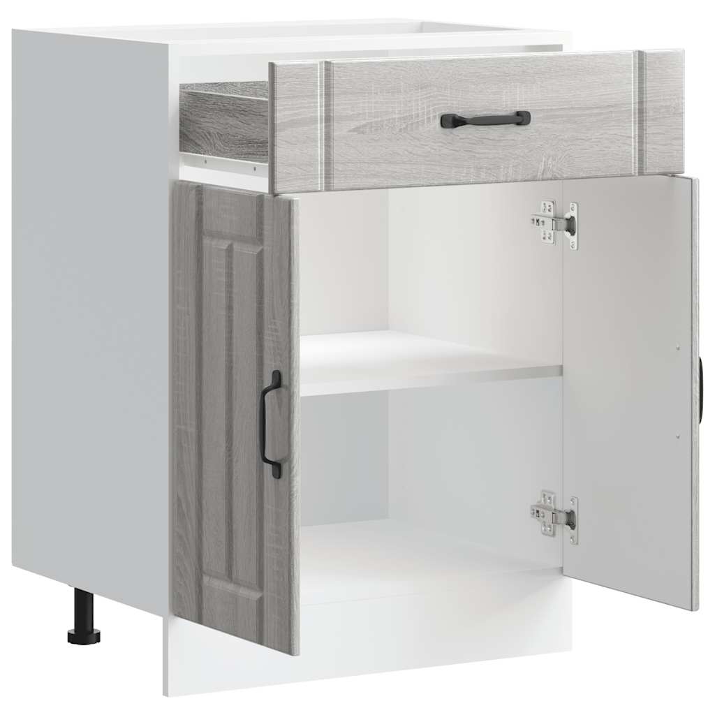 Base da Cucina Lucca Grigio Sonoma in Legno Multistrato - homemem39