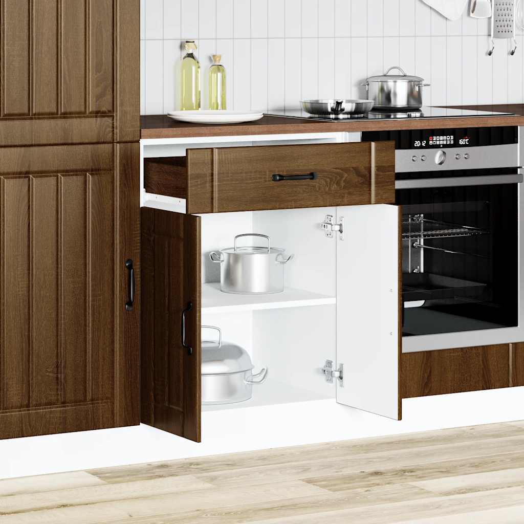 Base da Cucina Lucca Rovere Marrone in Legno Multistrato - homemem39