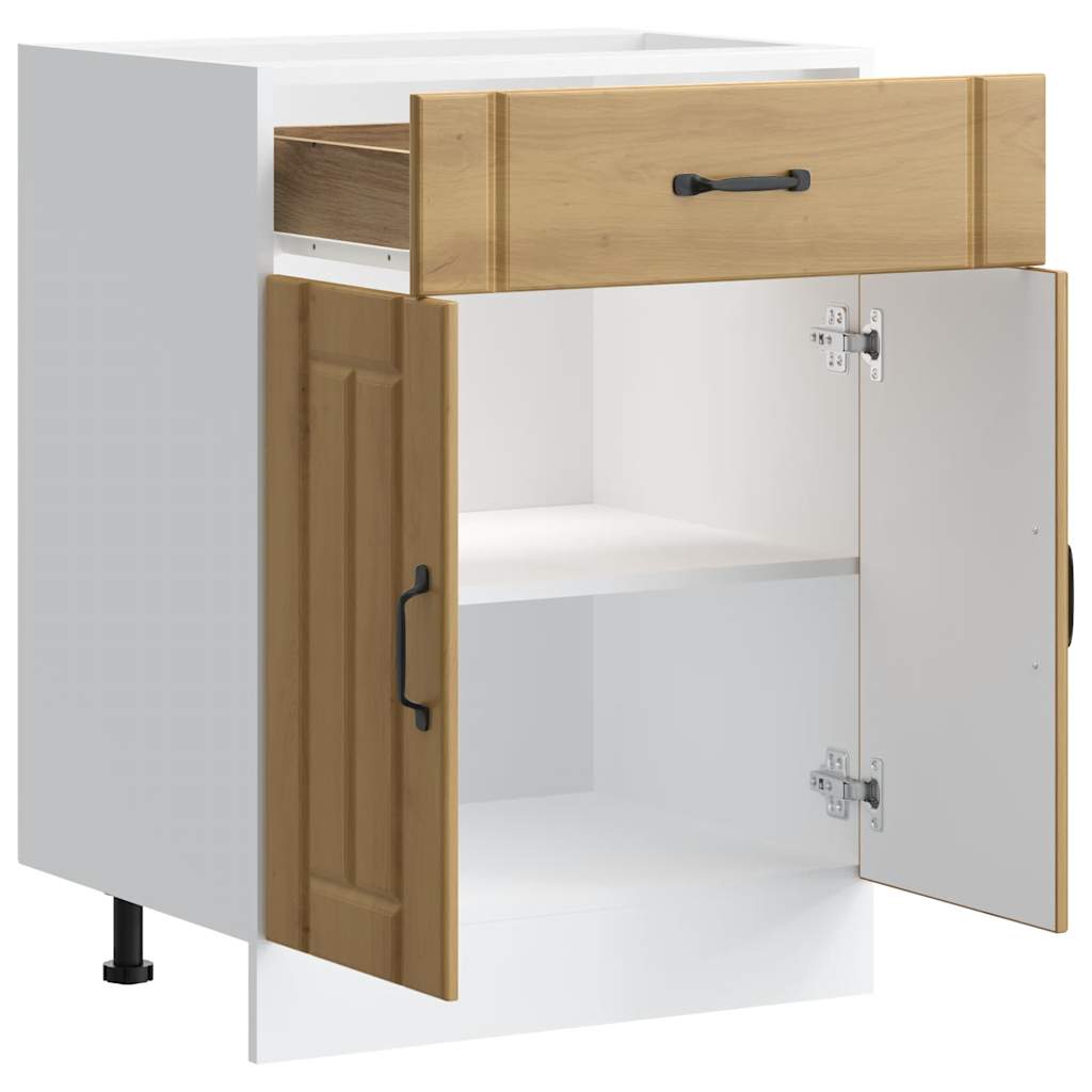 Base da Cucina Lucca Rovere Artigianale in Legno Multistrato - homemem39