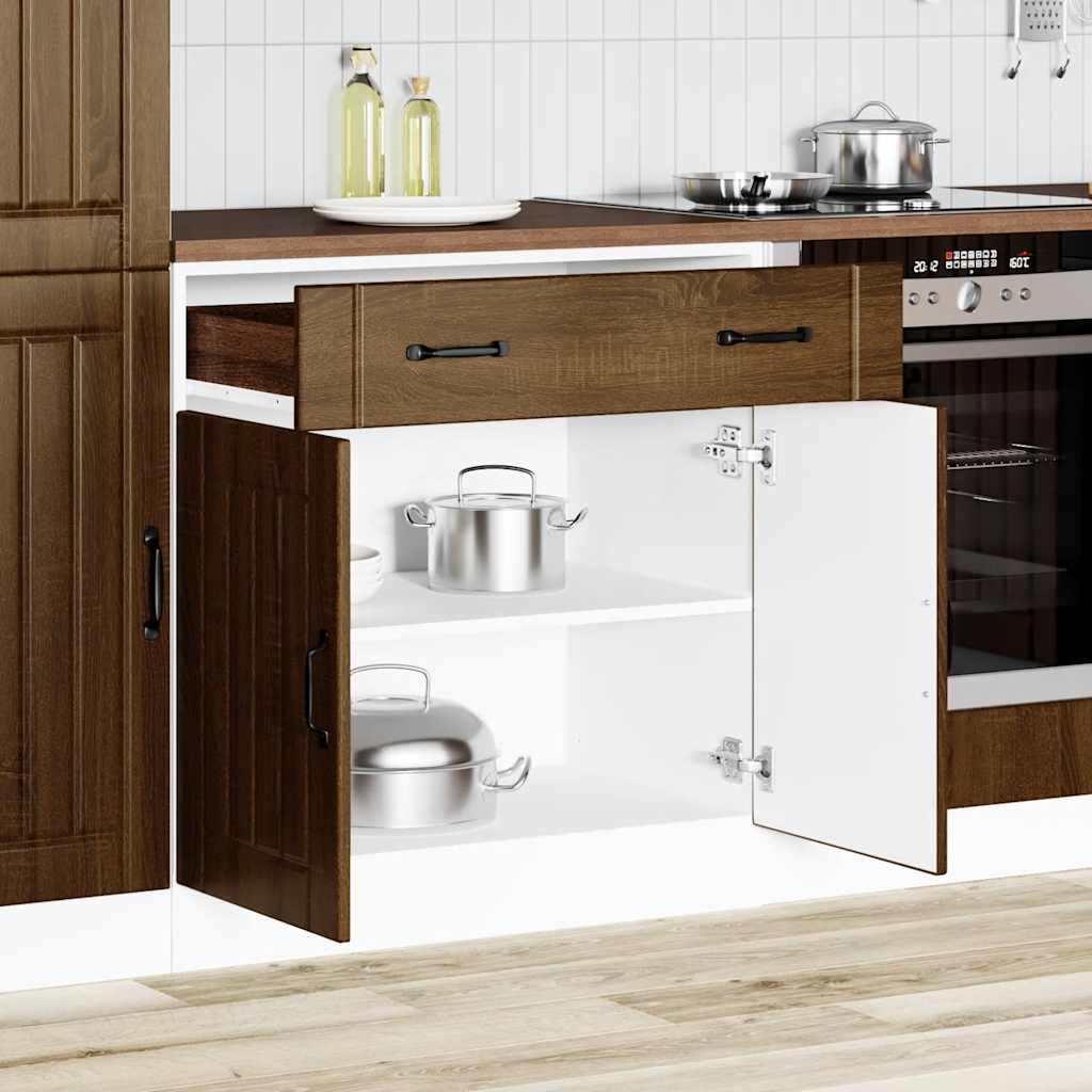 Base da Cucina Lucca Rovere Marrone in Legno Multistrato - homemem39