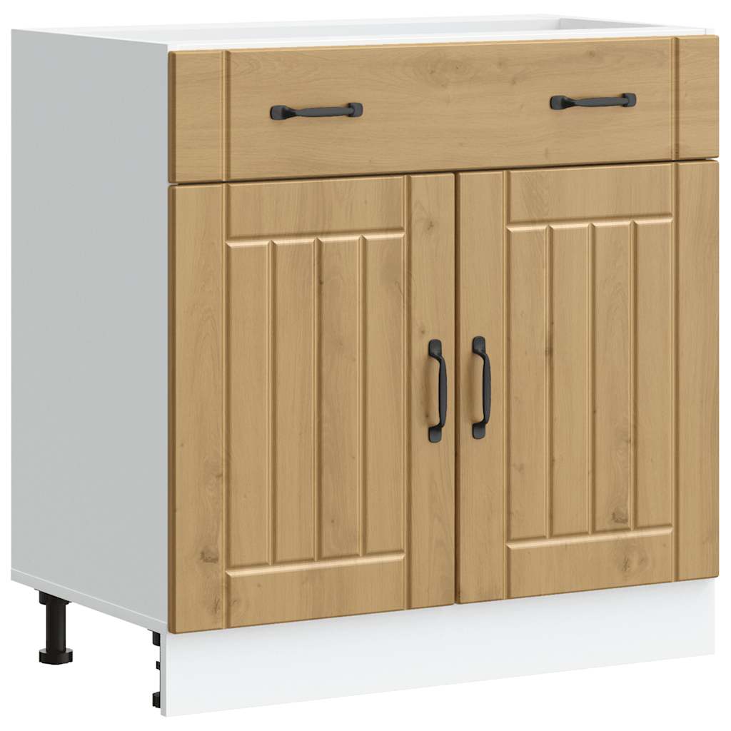 Base da Cucina Lucca Rovere Artigianale in Legno Multistrato - homemem39