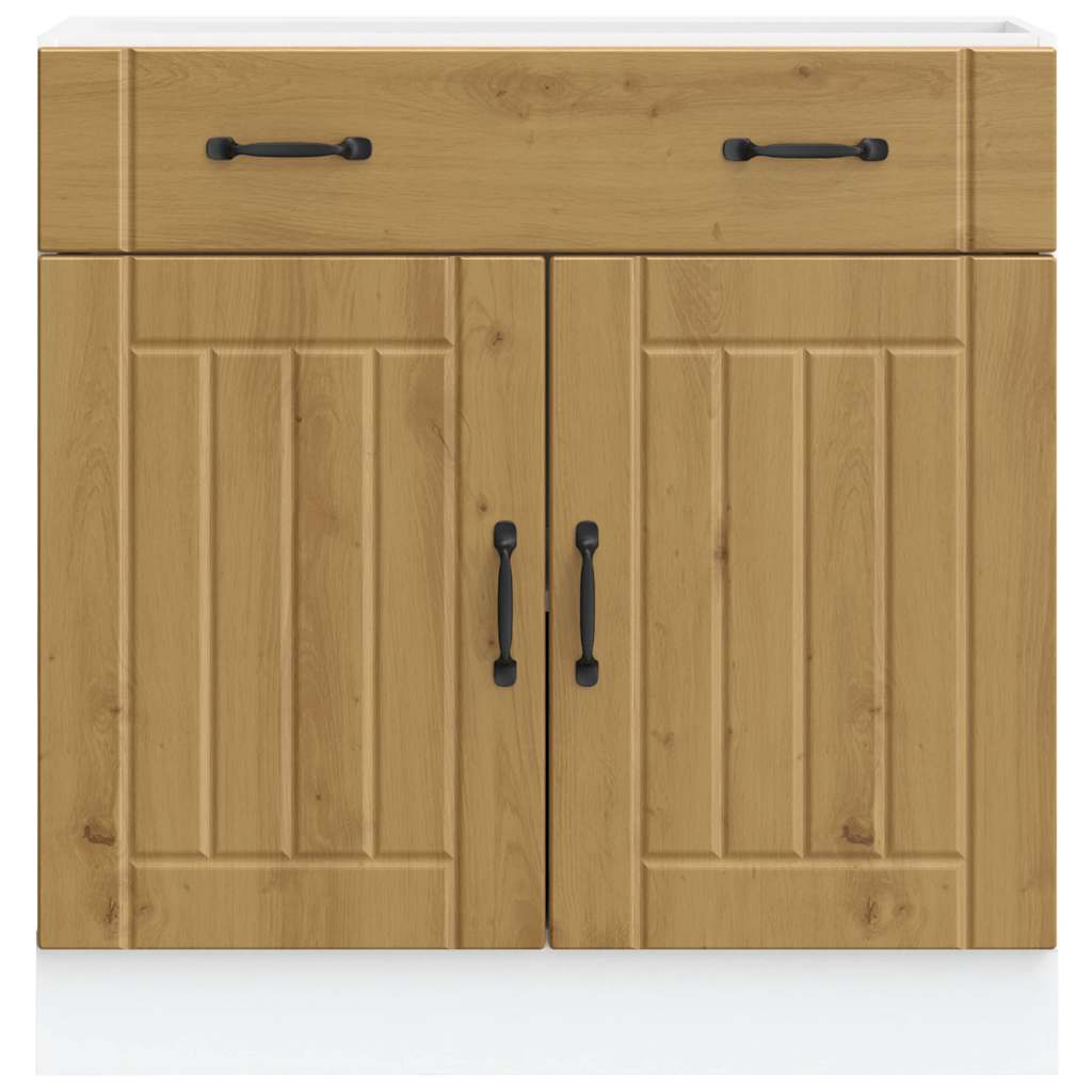 Base da Cucina Lucca Rovere Artigianale in Legno Multistrato - homemem39