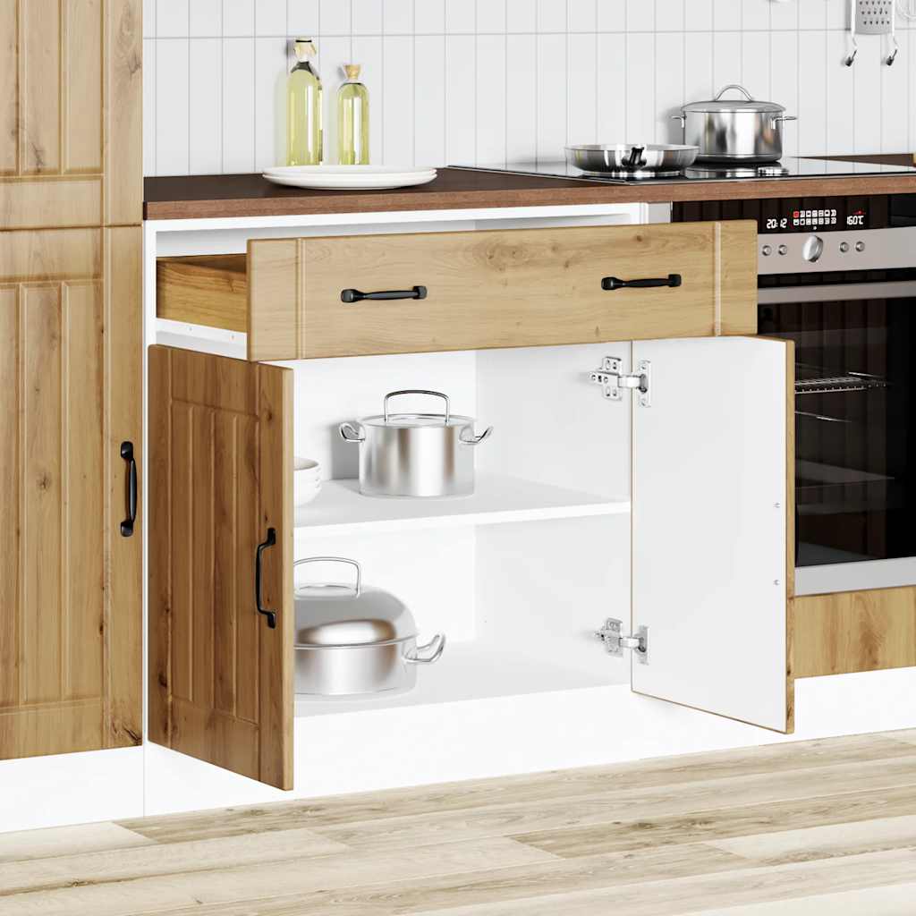 Base da Cucina Lucca Rovere Artigianale in Legno Multistrato - homemem39