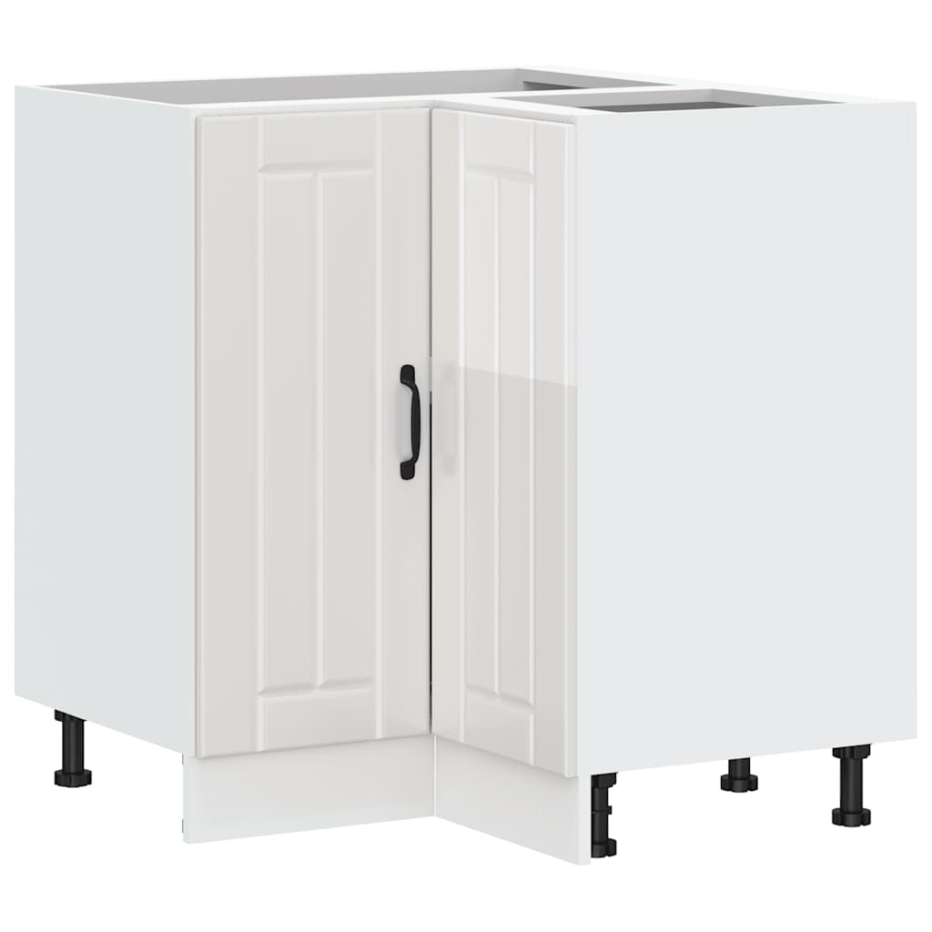Mobile Base ad Angolo Cucina Lucca Bianco Lucido in Truciolato - homemem39