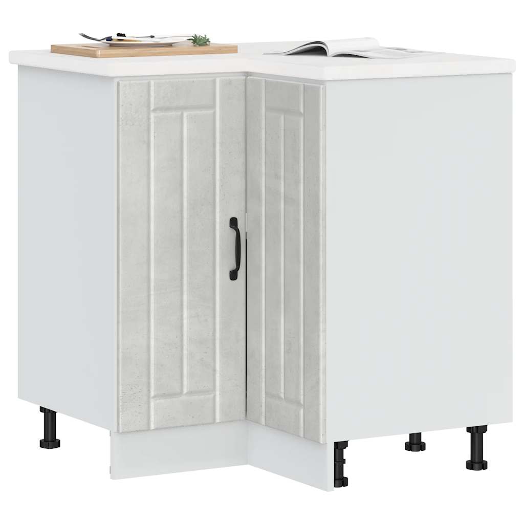 Mobile Base ad Angolo Cucina Lucca Grigio Cemento in Truciolato - homemem39