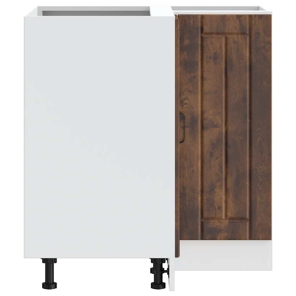 Mobile Base ad Angolo Cucina Lucca Rovere Fumo in Truciolato - homemem39