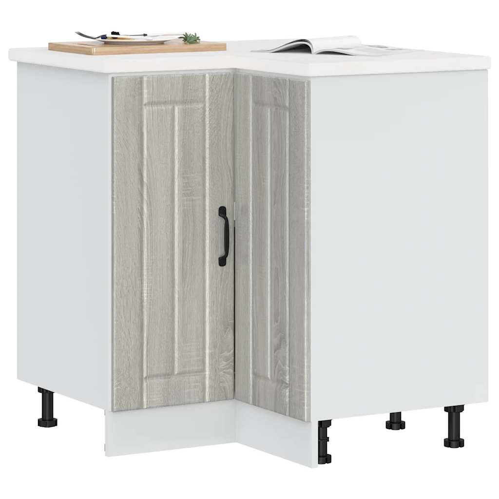 Mobile Base ad Angolo Cucina Lucca Grigio Sonoma in Truciolato - homemem39