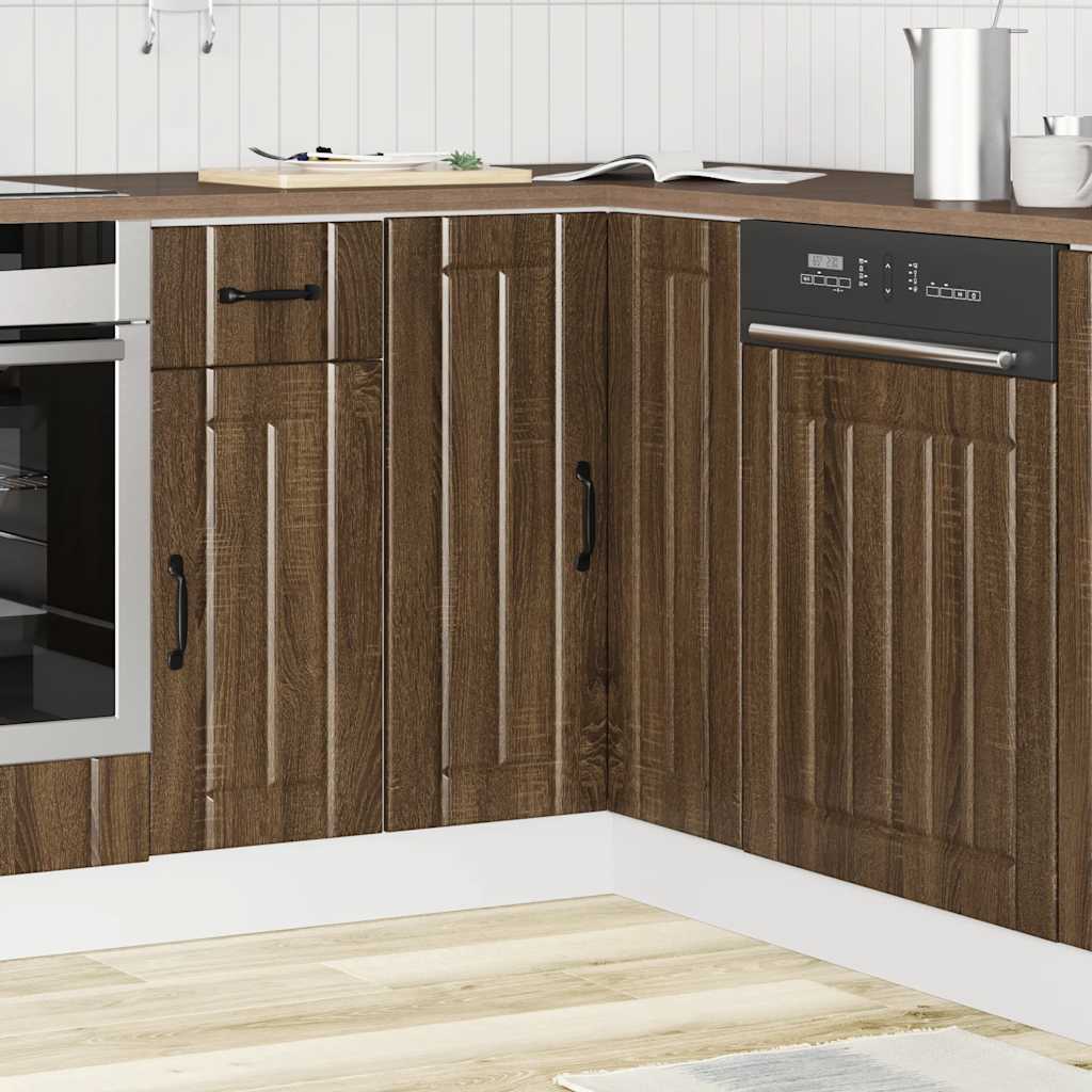 Mobile Base ad Angolo Cucina Lucca Rovere Marrone in Truciolato - homemem39
