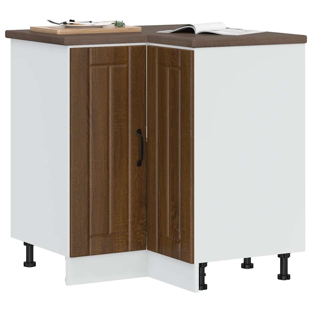 Mobile Base ad Angolo Cucina Lucca Rovere Marrone in Truciolato - homemem39