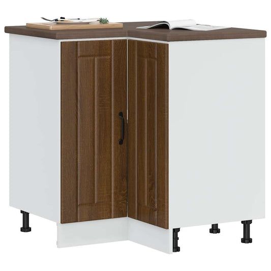Mobile Base ad Angolo Cucina Lucca Rovere Marrone in Truciolato - homemem39
