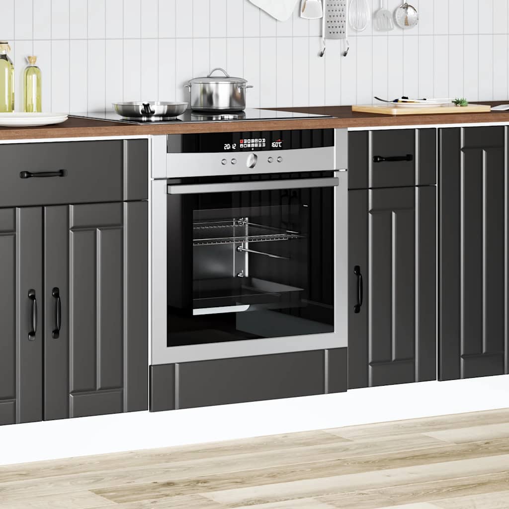 Armadio Forno Lucca Nero in Legno Multistrato - homemem39