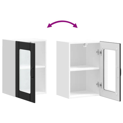 Pensile da Cucina con Porta in Vetro Lucca Nero - homemem39