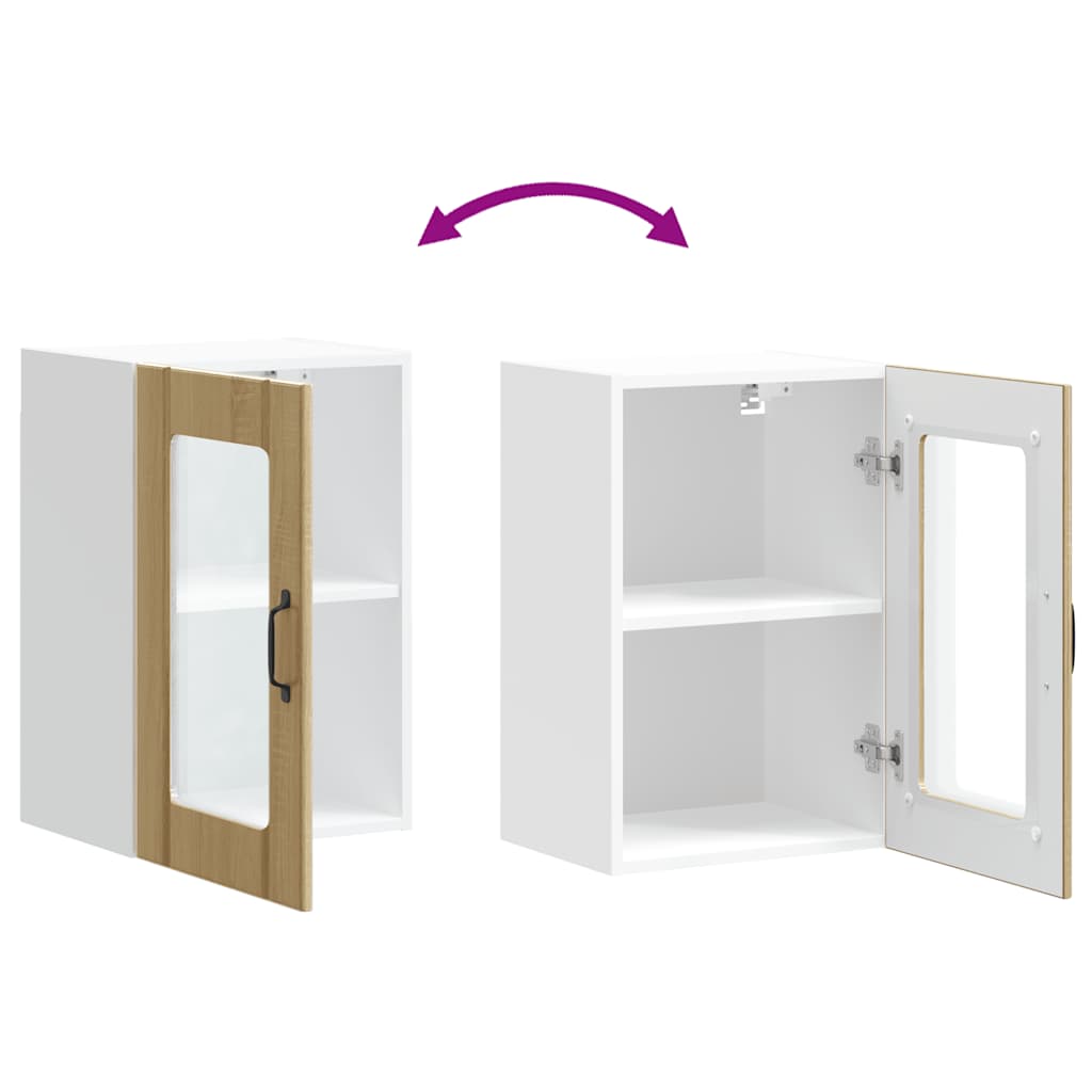 Pensile da Cucina con Porta in Vetro Lucca Rovere Sonoma - homemem39