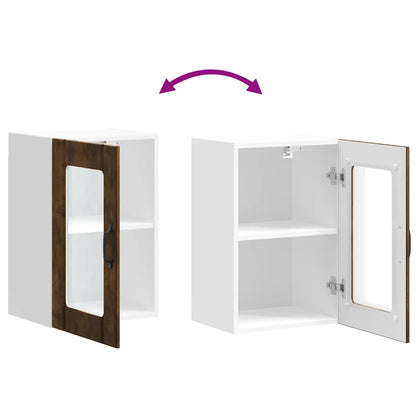 Pensile da Cucina con Porta in Vetro Lucca Rovere Fumo - homemem39