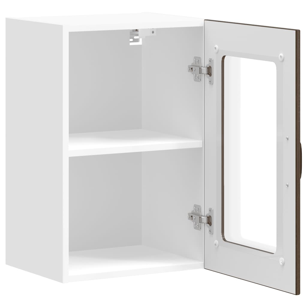 Pensile da Cucina con Porta in Vetro Lucca Rovere Marrone - homemem39