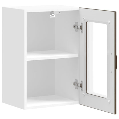 Pensile da Cucina con Porta in Vetro Lucca Rovere Marrone - homemem39