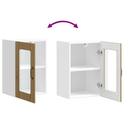 Pensile da Cucina con Porta in Vetro Lucca Rovere Artigianale - homemem39