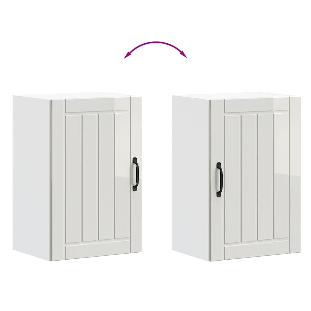 Pensile da Cucina Lucca Bianco Lucido in Legno Multistrato - homemem39