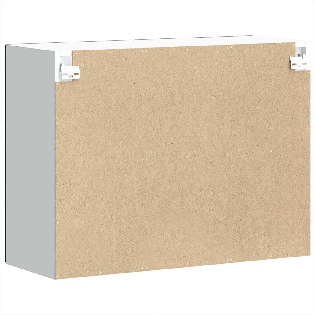 Pensile da Cucina con Porta in Vetro Lucca Nero Truciolato - homemem39