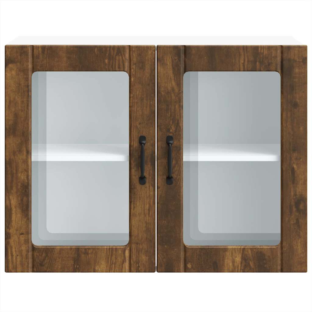 Pensile da Cucina con Porta in Vetro Lucca Rovere Fumo - homemem39