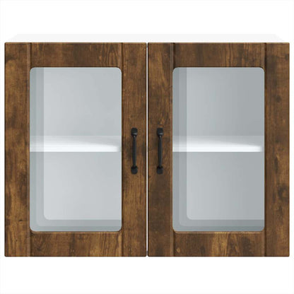 Pensile da Cucina con Porta in Vetro Lucca Rovere Fumo - homemem39