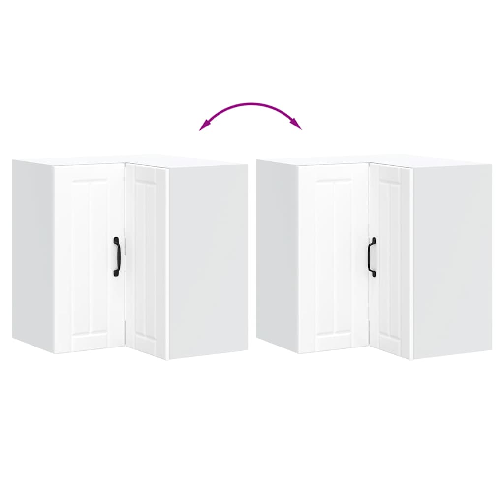 Pensile da Cucina ad Angolo Lucca Bianco in Legno Multistrato - homemem39