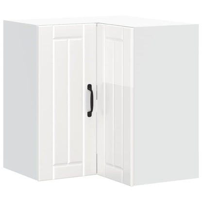 Pensile da Cucina ad Angolo Lucca Bianco Lucido in Truciolato - homemem39