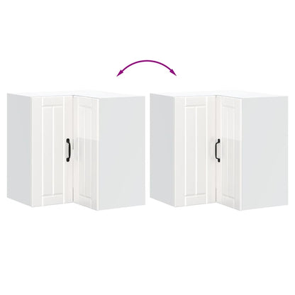 Pensile da Cucina ad Angolo Lucca Bianco Lucido in Truciolato - homemem39