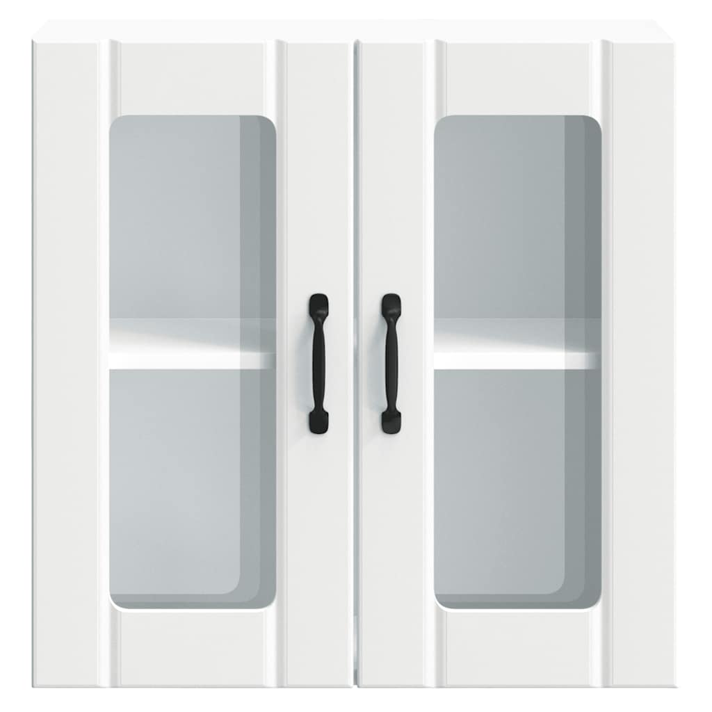 Pensile da Cucina con Porta in Vetro Lucca Bianco Truciolato - homemem39