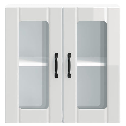 Pensile da Cucina con Porta in Vetro Lucca Bianco Lucido - homemem39