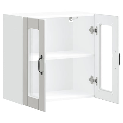 Pensile da Cucina con Porta in Vetro Lucca Bianco Lucido - homemem39