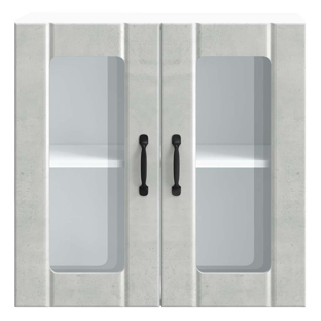 Pensile da Cucina con Porta in Vetro Lucca Grigio Cemento - homemem39