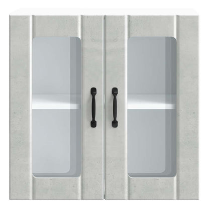 Pensile da Cucina con Porta in Vetro Lucca Grigio Cemento - homemem39