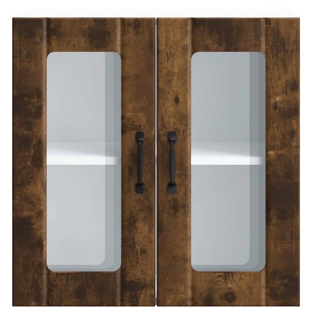 Pensile da Cucina con Porta in Vetro Lucca Rovere Fumo - homemem39