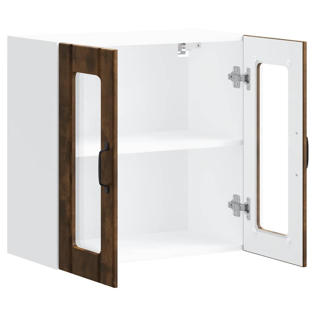 Pensile da Cucina con Porta in Vetro Lucca Rovere Fumo - homemem39