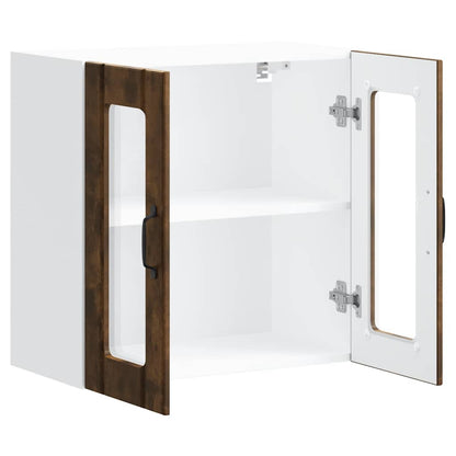 Pensile da Cucina con Porta in Vetro Lucca Rovere Fumo - homemem39