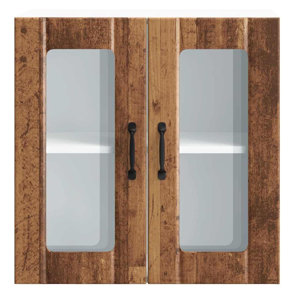 Pensile da Cucina con Porta in Vetro Lucca Legno Vecchio - homemem39