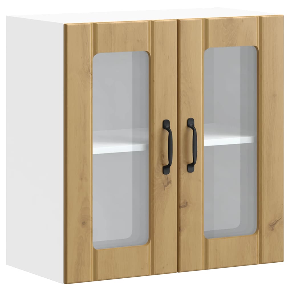 Pensile da Cucina con Porta in Vetro Lucca Rovere Artigianale - homemem39