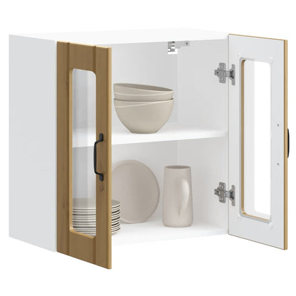 Pensile da Cucina con Porta in Vetro Lucca Rovere Artigianale - homemem39