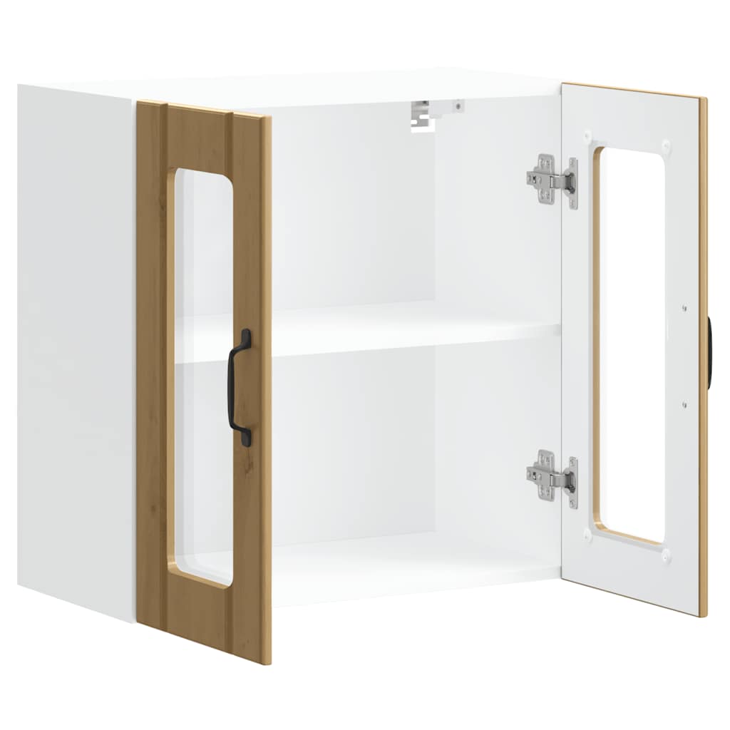 Pensile da Cucina con Porta in Vetro Lucca Rovere Artigianale - homemem39