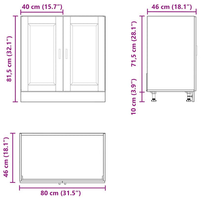 Mobile base lavello Porto Rovere Fumo 80x46x81,5 cm Truciolato - homemem39