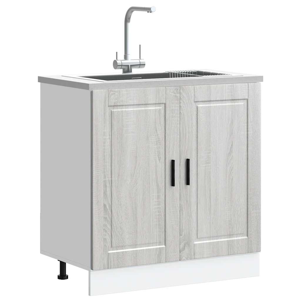 Mobile base lavello Porto Grigio Sonoma 80x46x81,5cm Truciolato - homemem39