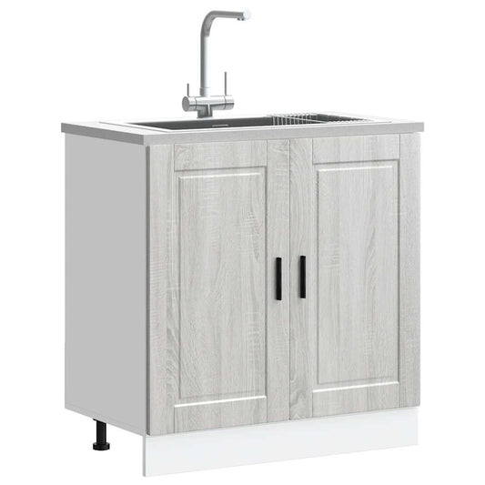 Mobile base lavello Porto Grigio Sonoma 80x46x81,5cm Truciolato - homemem39
