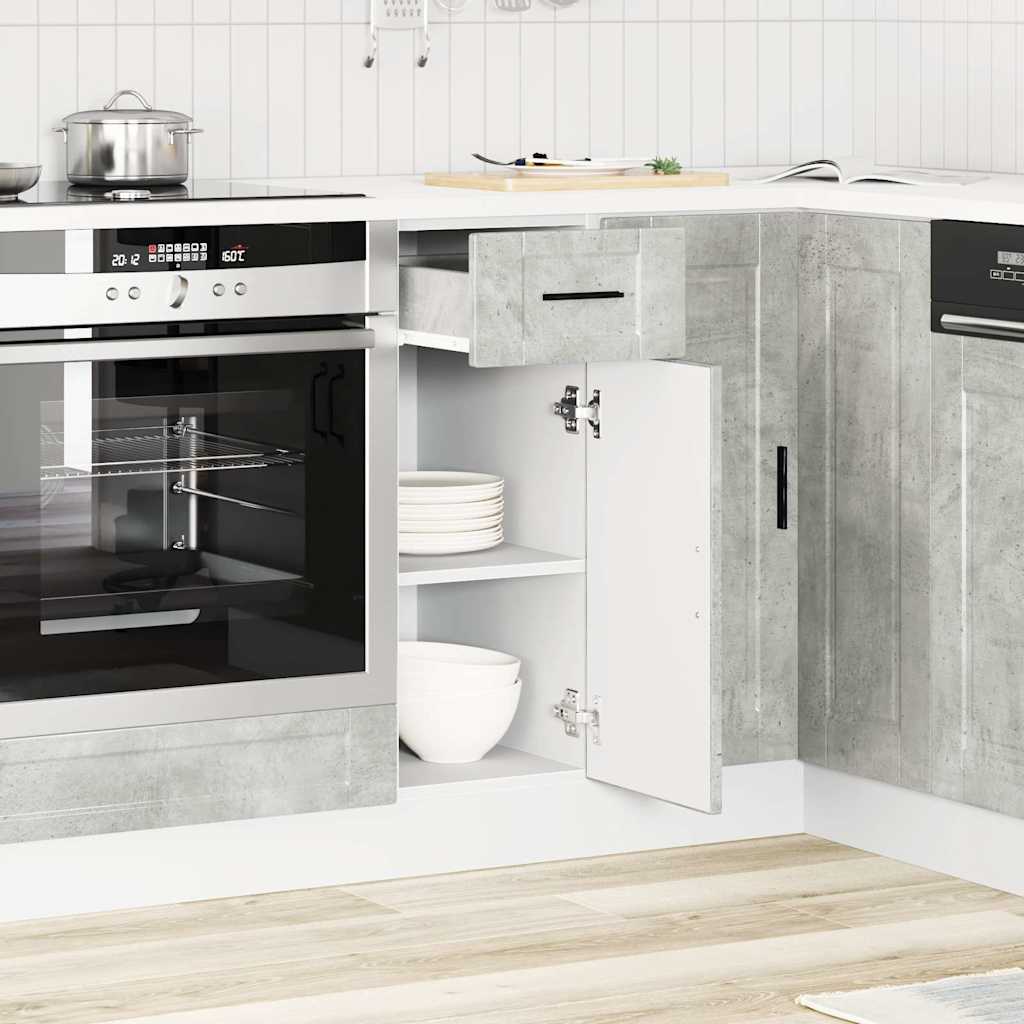 Base da Cucina Porto Grigio Cemento in Legno Multistrato