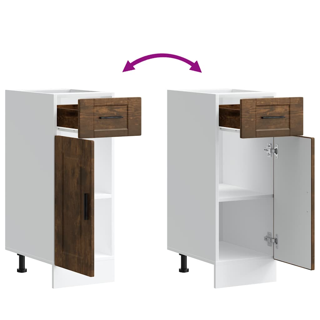 Base da Cucina Porto Rovere Fumo in Legno Multistrato - homemem39