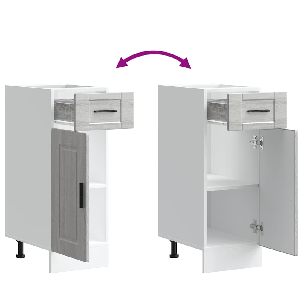 Base da Cucina Porto Grigio Sonoma in Legno Multistrato - homemem39