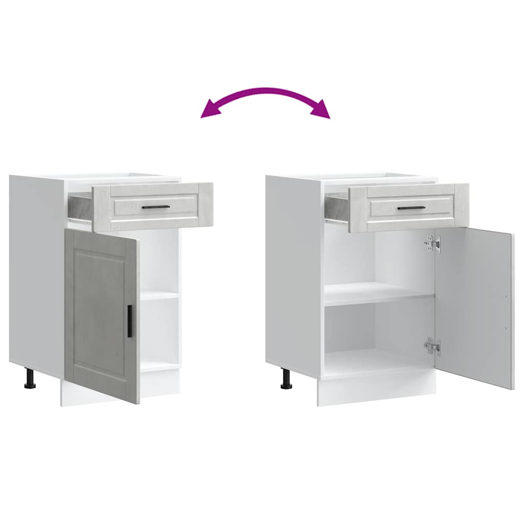 Base da Cucina Porto Grigio Cemento in Legno Multistrato - homemem39